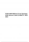 NURS 6660 / NURS6660 Midterm Exam Questions With Answers Latest Graded A+ 2023/2024 (Score A+)