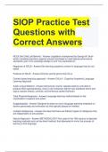 SIOP Practice Test Questions with Correct Answers 