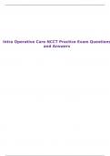 Intra Operative Care NCCT Practice Exam Questions and Answers