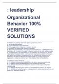 leadership Organizational  Behavior 100%  VERIFIED  SOLUTIONS