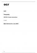 ocr A Level Geography (H481/02) MARK SCHEME June2023.