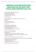 NEBRASKA STATE MEDICATION AIDE  EXAM PRACTICE 2023 EXACT AND  ACTUAL EXAM QUESTIONS 2023-2024