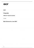 ocr A Level Geography (H481/01) MARK SCHEME June2023.