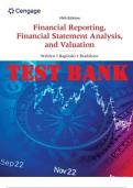 TEST BANK for Financial Reporting, Financial Statement Analysis and Valuation 10th Edition by Wahlen. All Chapters 1-14.  251 Pages (Answers Are At The End Of Each Chapter) 