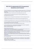 RN VATI Fundamentals 2019 Assessment Questions and Answers