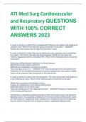 ATI Med Surg Cardiovascular  and Respiratory QUESTIONS WITH 100% CORRECT  ANSWERS 2023