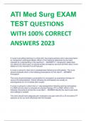 ATI Med Surg EXAM  TEST QUESTIONS  WITH 100% CORRECT  ANSWERS 2023