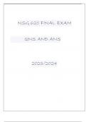 NSG 620 FINAL EXAM QNS AND ANS 20232024.