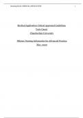 Medical Application Critical Appraisal Guidelines - 2020 | NR 599 Week 6 Medical Application Critical Appraisal Guidelines