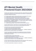 ATI Mental Health  Proctored Exam 2023/2024