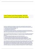   Liver Failure and Pancreatitis, NCLEX questions and answers latest top score.