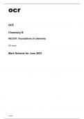 ocr AS Level Chemistry B (H033/01) QUESTION PAPER AND MARK SCHEME June2023.