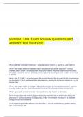   Nutrition Final Exam questions and answers 100% guaranteed success.