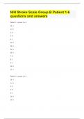 NIH Stroke Scale Group B Patient 1-6 questions and answers.