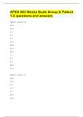 APEX NIH Stroke Scale Group A Patient 1-6 questions and answers.