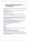 WGU Pathophysiology DUE 12  OCTOBER 2023