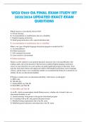 WGU D169 OA FINAL EXAM STUDY SET  2023/2024 UPDATED EXACT EXAM  QUESTIONS