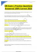 OB Exam 1 Practice Questions Answered 100% Correct 2023