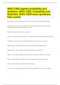 WGU C955 applied probability and statistics, WGU C955, Probability and Statistics, WGU C955 exam questions and answers