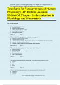 Test Bank for Fundamentals of Human Physiology, 4th Edition Lauralee Sherwood:Chapter 1—Introduction to Physiology and Homeostasis