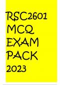 RSC2601 MCQ EXAM PACK 2023