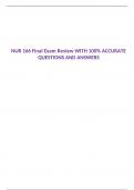 NUR 166 Final Exam Review WITH 100% ACCURATE QUESTIONS AND ANSWERS