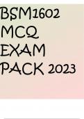 BSM1602 MCQ EXAM PACK 2023