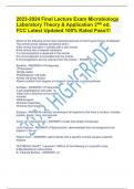 2023-2024 Final Lecture Exam Microbiology Laboratory Theory & Application 2ND ed. FCC Latest Updated 100% Rated Pass!!!