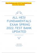 Hesi Fundamentals 2023 Test Bank Exam. Correctly Answered.