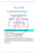 ALL HESI FUNDAMENTALS EXAM SPRING 2023.TEST BANK  UPDATED