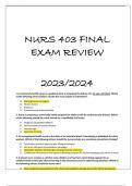 NURS 403 FINAL EXAM REVIEW 20232024.