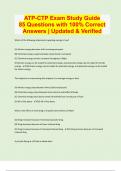 ATP-CTP Exam Study Guide 85 Questions with 100% Correct Answers | Updated & Verified | 22 Pages