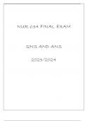 NUR 634 FINAL EXAM QNS AND ANS 20232024.