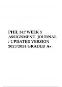 PHIL 347 WEEK 5 ASSIGNMENT JOURNAL / UPDATED VERSION 2023/2024