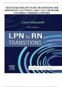 TEST BANK FOR LPN TO RN TRANSITIONS 5TH EDITION BY (CLAYWELL, 2021) | ALL CHAPTERS COVERED | VERIFIED ANSWERS