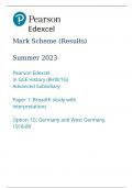 Pearson Edexcel In GCE History (8HI0/1G) Advanced Subsidiary Paper 1: Breadth study with interpretations Option 1G: Germany and West Germany, 1918-89 Mark Scheme (Results) Summer 2023★★★★★