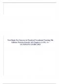 Test Bank For Success in Practical Vocational Nursing 9th Edition Patricia Knecht All Chapters (1-19) | A+ ULTIMATE GUIDE 2022