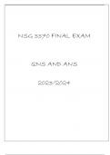 NSG 3370 FINAL EXAM QNS AND ANS 20232024