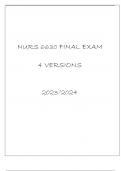 NURS 6630 FINAL EXAM 4 VERSIONS 20232024