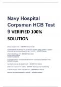 Navy Hospital  Corpsman, HCB Test 5 VERIFIED 100%  SOLUTION