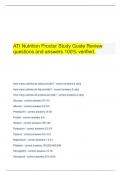   ATI Nutrition Proctor Study Guide Review questions and answers 100% verified.