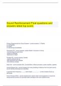    Sound Reinforcement Final questions and answers latest top score.