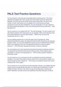 PALS Test Practice Questions with complete Solutions ( A+ GRADED 100% VERIFIED)