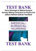 Test Bank for Davis Advantage for Medical-Surgical Nursing Making Connections to Practice 2nd edition Hoffman Sullivan All Chapters Covered