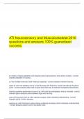     ATI Neurosensory and Musculoskeletal 2016 questions and answers 100% guaranteed success.