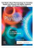 Test Bank Lilleys Pharmacology for Canadian Health Care Practice 4th Edition (Sealock, 2020) | All Chapters Covered 