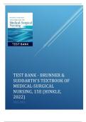 Test Bank for Brunner & Suddarth's Textbook of Medical-Surgical Nursing, 15th Edition (Hinkle, 2022), All Chapters