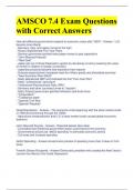 AMSCO 7.4 Exam Questions with Correct Answers 