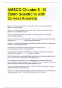 AMSCO Chapter 8- 10 Exam Questions with Correct Answers 