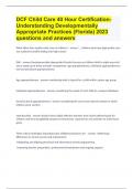 DCF Child Care 40 Hour Certification- Understanding Developmentally Appropriate Practices (Florida) 2023 LATEST UPDATE WITH 100% CORRECT ANSWERS